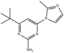 2-amino-4-(1H-2-methylimidazol-1-yl)-6-(tert-butyl)pyrimidine Struktur