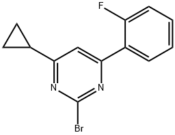 2-bromo-4-(2-fluorophenyl)-6-cyclopropylpyrimidine Struktur