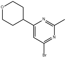 4-bromo-6-(4-tetrahydropyranyl)-2-methylpyrimidine Structure