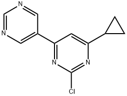 2-chloro-4-(pyrimidin-5-yl)-6-cyclopropylpyrimidine 化学構造式