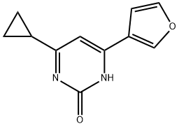 2-hydroxy-4-(3-furyl)-6-cyclopropylpyrimidine 化学構造式