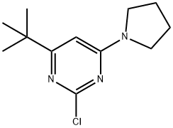 2-chloro-4-(pyrrolidin-1-yl)-6-(tert-butyl)pyrimidine Structure