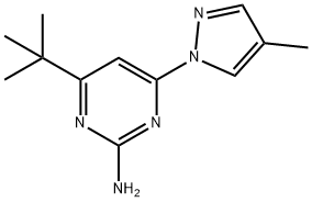 2-amino-4-(1H-4-methylpyrozol-1-yl)-6-(tert-butyl)pyrimidine 结构式