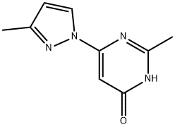 4-hydroxy-2-methyl-6-(1H-3-methylpyrozol-1-yl)pyrimidine 结构式