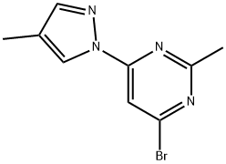 4-bromo-2-methyl-6-(1H-4-methylpyrozol-1-yl)pyrimidine,1412957-80-2,结构式