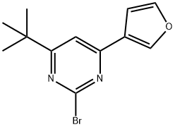 2-bromo-4-(3-furyl)-6-(tert-butyl)pyrimidine Struktur