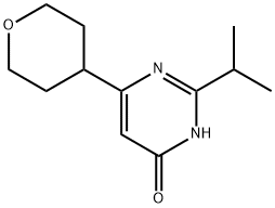 4-Hydroxy-2-(iso-propyl)-6-(4-tetrahydropyranyl)pyrimidine 化学構造式