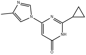 4-Hydroxy-2-cyclopropyl-6-(4-methylimidazol-1-yl)pyrimidine 化学構造式