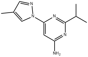 4-Amino-2-(iso-propyl)-6-(1H-4-methylpyrozol-1-yl)pyrimidine Struktur