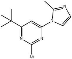 2-bromo-4-(1H-2-methylimidazol-1-yl)-6-(tert-butyl)pyrimidine Struktur