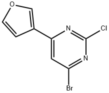 2-Chloro-4-bromo-6-(3-furyl)pyrimidine Structure