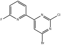 2-Chloro-4-bromo-6-(6-fluoro-2-pyridyl)pyrimidine Structure