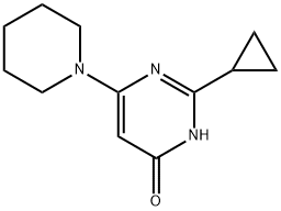 4-Hydroxy-2-cyclopropyl-6-(piperidino)pyrimidine,1412961-03-5,结构式