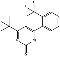 2-Hydroxy-4-(2-trifluoromethylphenyl)-6-(tert-butyl)pyrimidine 化学構造式