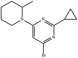 4-Bromo-2-cyclopropyl-6-(2-methylpiperidin-1-yl)pyrimidine Structure