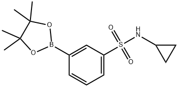 N-cyclopropyl-3-(4,4,5,5-tetramethyl-1,3,2-dioxaborolan-2-yl)benzenesulfonamide 化学構造式