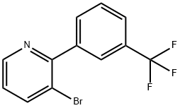 3-Bromo-2-(3-trifluoromethylphenyl)pyridine, 1417519-80-2, 结构式