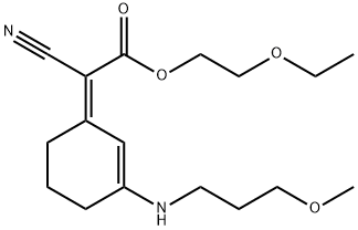 2-ethoxyethyl 2-cyano-2-[(1Z)-3-[(3-methoxypropyl)amino]cyclohex-2-en-1-ylidene]acetate Structure