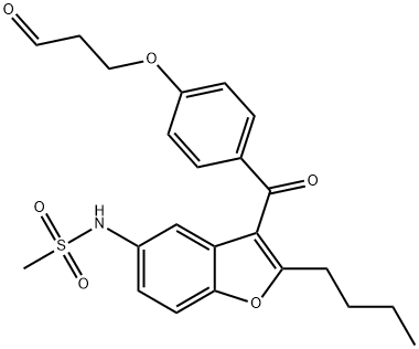 N-(2-butyl-3-[4-(3-oxopropoxy)benzoyl]-1-benzofuran-5-yl)methanesulfonamide Struktur