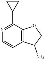 Furo[2,3-c]pyridin-3-amine, 7-cyclopropyl-2,3-dihydro- 化学構造式