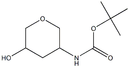 叔丁基(5-羟基四氢-2H-吡喃-3-基)氨基甲酸酯 结构式