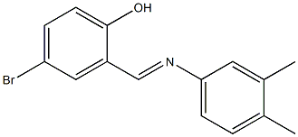 4-bromo-2-{[(3,4-dimethylphenyl)imino]methyl}phenol 结构式