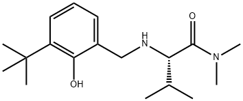 Butanamide, 2-[[[3-(1,1-dimethylethyl)-2-hydroxyphenyl]methyl]amino]-N,N,3-trimethyl-, (2S)- Struktur