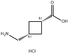 cis-(1s,3s)-3-(aminomethyl)cyclobutane-1-carboxylic acid hydrochloride Struktur