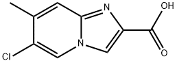 6-Chloro-7-methyl-imidazo[1,2-a]pyridine-2-carboxylic acid 化学構造式