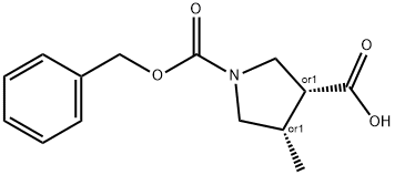 cis-1-Cbz-4-Methyl-pyrrolidine-3-carboxylic acid,1428243-35-9,结构式