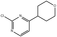 2-chloro-4-(tetrahydro-2H-pyran-4-yl)pyrimidine 化学構造式