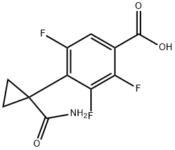 Benzoic acid, 4-[1-(aMinocarbonyl)cyclopropyl]-2,3,5-trifluoro- Structure