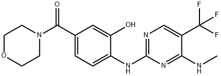 [3-羟基-4-[[4-(甲氨基)-5-(三氟甲基)-2-嘧啶基]氨基]苯基]-4-吗啉基甲酮, 1440974-00-4, 结构式