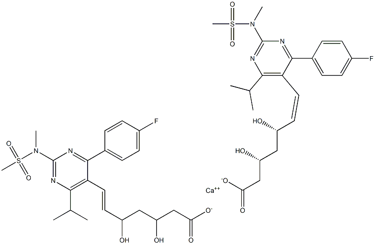 (3R,5S,Z)-7-(4-(4-fluorophenyl)-6-isopropyl-2-(N-
methylmethylsulfonamido)pyrimidin-5-yl)-3,5-dihydroxyhept-
6-enoic acid calcium(II) Struktur