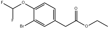 3-溴-4-(二氟甲氧基)苯乙酸乙酯 结构式