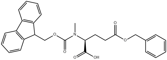 (S)-2-[メチル(9H-フルオレン-9-イルメトキシカルボニル)アミノ]-4-(ベンジルオキシカルボニル)酪酸 化学構造式