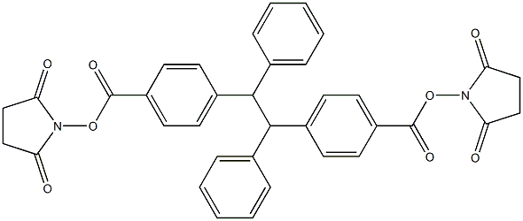 bis(2,5-dioxopyrrolidin-1-yl) 4,4'-(1,2-diphenylethane-1,2-diyl)dibenzoate Structure