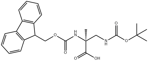 (2S)-3-Boc-2-Fmoc-2-methylpropanoic acid Structure