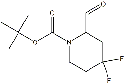 tert-butyl 4,4-difluoro-2-formylpiperidine-1-carboxylate 化学構造式