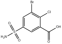 3-bromo-2-chloro-5-sulfamoylbenzoic acid Structure