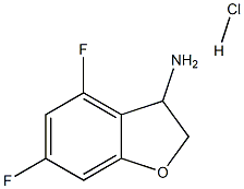 4,6-difluoro-2,3-dihydro-1-benzofuran-3-amine hydrochloride 化学構造式