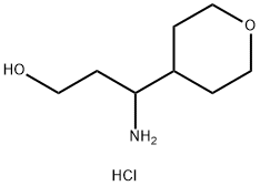 3-氨基-3-(噁烷-4-基)丙烷-1-醇盐酸 结构式