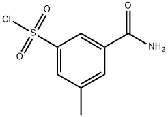 3-carbamoyl-5-methylbenzene-1-sulfonyl chloride Struktur