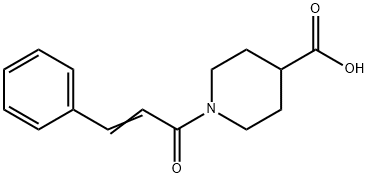 1-(3-phenylprop-2-enoyl)piperidine-4-carboxylic acid 化学構造式