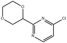 4-chloro-2-(1,4-dioxan-2-yl)pyrimidine, 1479797-77-7, 结构式