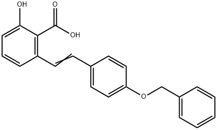 2-(4-(benzyloxy)styryl)-6-hydroxybenzoic acid Struktur