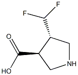 (3S,4S)-4-(difluoromethyl)pyrrolidine-3-carboxylic acid,1486470-42-1,结构式