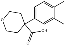 4-(3,4-dimethylphenyl)oxane-4-carboxylic acid Struktur