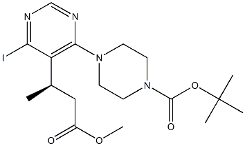 tert-butyl (R)-4-(6-iodo-5-(4-methoxy-4-oxobutan-2-yl)pyrimidin-4-yl)piperazine-1-carboxylate Structure