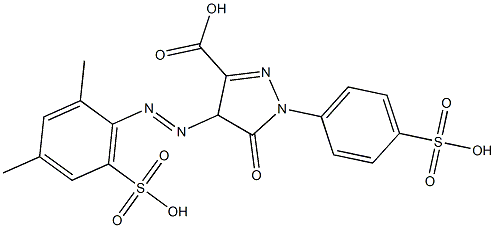 1H-Pyrazole-3-carboxylicacid,4-[(2,4-dimethyl-6-sulfophenyl)azo]-4,5-dihydro-5-oxo-1-(4-sulfophenyl)- Structure